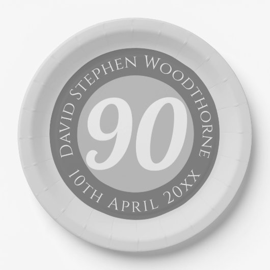 Gedenkfeier zum 90. Geburtstag Pappteller (Vorderseite)