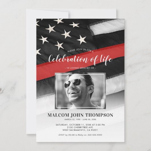 Gedenkfeier zum Feuerwehrmann Einladung (Vorderseite)