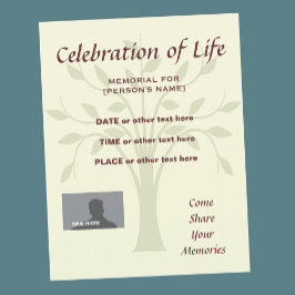 Gedenkfeier zum Flyer der Einladung zum Leben