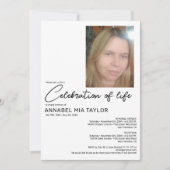 Gedenkfeier zum Foto Beerdigung Einladung (Vorderseite)