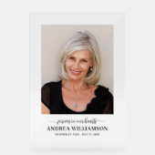 Gedenkfeier zum Foto des Lebens Acrylschild (Vorderseite)