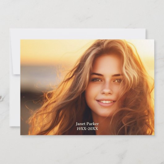 Gedenkfeier zum Foto des Lebens im Herbst Einladung (Rückseite)