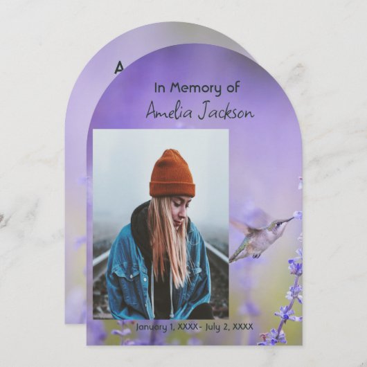 Gedenkfeier zum Foto des Lebensgefühls Einladung (Vorne/Hinten)