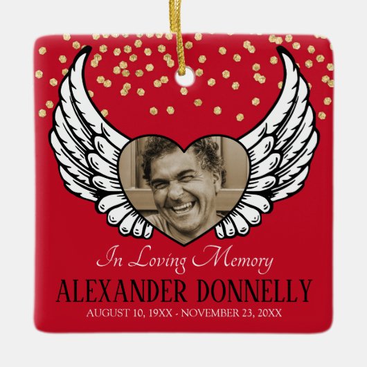 Gedenkfeier zum Foto Keramikornament (Vorderseite)