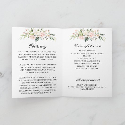 Gedenkfeier zum Foto Programm (Innenseite)