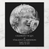 Gedenkfeier zum Foto von lebenslangen Bestattungsg Weinetikett (Einzelnes Label)