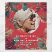 Gedenkfeier zum Foto von lebenslangen Bestattungsg Weinetikett (Einzelnes Label)