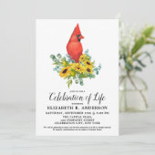 Gedenkfeier zum Kardinal Sonnenblumen Einladung (Stehend Vorderseite)