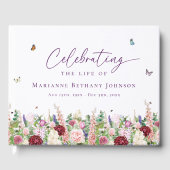 Gedenkfeier zum Leben: Blumenschmetterlinge Gästebuch (Vorderseite)