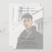 Gedenkfeier zum mattierten Foto Einladung (Vorderseite)