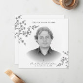 Gedenkfeier zum Schwarzen und Weißen Foto Mitteilungskarte (Vorderseite/Rückseite Beispiel)