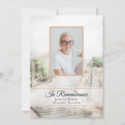 Gedenkfeier zum Todestag am Strand Einladung (Vorderseite)