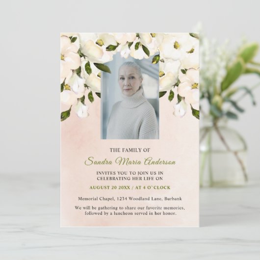 Gedenkfeier zur Beerdigung des Fotos Dankeskarte (Stehend Vorderseite)