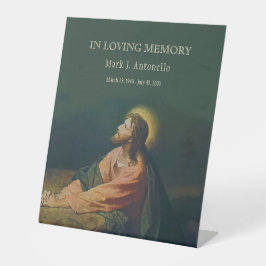 Gedenkfeier zur katholischen Beerdigung Sockelschild