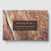 Gedenkfeier zur Lebensbeerdigung Rustikales Holz G Gästebuch (Vorderseite)