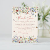 Gedenkfeier zur Wildblume der Wasserfarben Dankeskarte (Stehend Vorderseite)