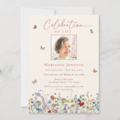 Gedenkfeier zur Wildblume der Wasserfarben Einladung (Vorderseite)