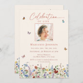 Gedenkfeier zur Wildblume der Wasserfarben Einladung (Vorne/Hinten)