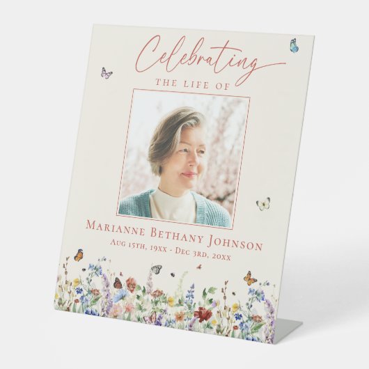 Gedenkfeier zur Wildblume Sockelschild (Vorderseite)