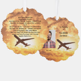 Gedenkfoto Andenken Pilot Flugzeuge Flug Ornament Karte