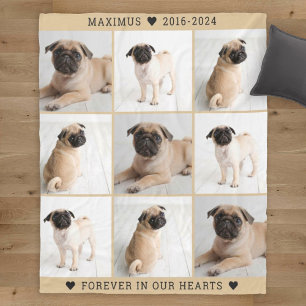 Gedenkfoto-Collage-Andenken für braune Hunde Fleecedecke