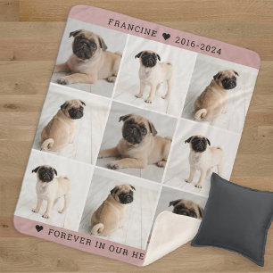 Gedenkfoto-Collage für Hunde in Rosa als Andenken Sherpadecke