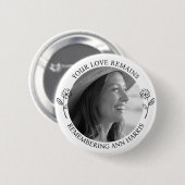 Gedenkfoto | Deine Liebe bleibt | Blumen Button (Vorne & Hinten)