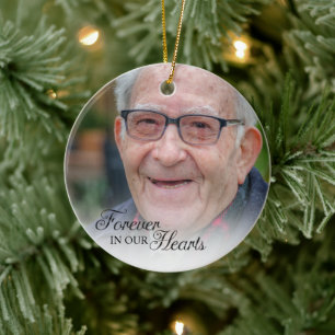 Gedenkfoto für immer in unseren Herzen Keramik Ornament