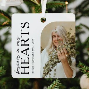 Gedenkfoto für immer in unseren Herzen Ornament Aus Metall