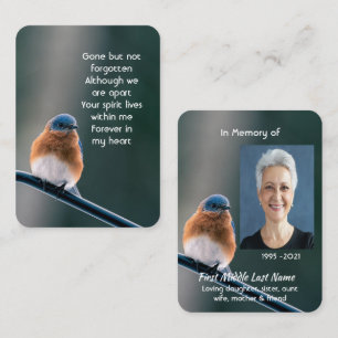Gedenkfoto-Gebet Blaumeisengarten Vogel  Visitenkarte
