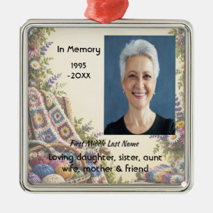 Gedenkfoto-Gebet für Häkel-Freunde Ornament Aus Metall