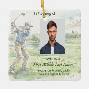 Gedenkfoto-Gebet-Golfer-Golfplatz-Golfen Keramikornament