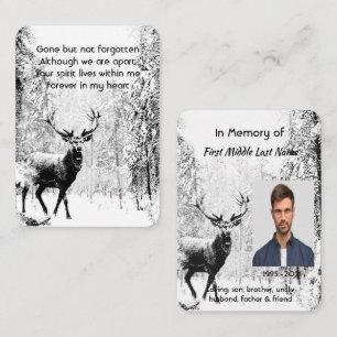 Gedenkfoto-Gebet-Hirsch-Wald-Winter-Wild Visitenkarte