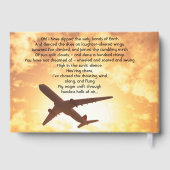 Gedenkfoto Gebets-Pilot-Flugzeug Flug Gästebuch (Rückseite)