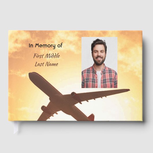 Gedenkfoto Gebets-Pilot-Flugzeug Flug Gästebuch (Vorderseite)