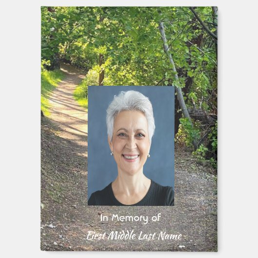 Gedenkfoto-Gebetsweg-Wald-Bäume Magnet (Vorderseite)