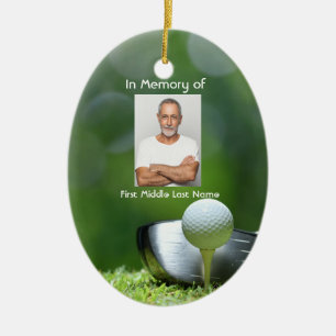 Gedenkfoto Golfer Golfplatz Golfen Keramik Ornament