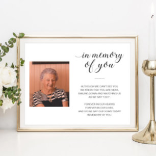 Gedenkfoto-Hochzeit Gedicht In Erinnerung an Dich Poster