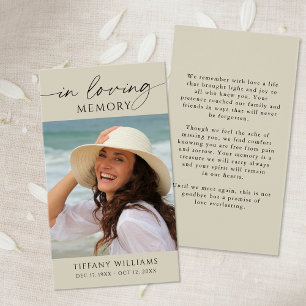Gedenkfoto In Loving Memory Gebetskarte