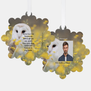 Gedenkfoto Scheuneule Vogel Ornament Karte