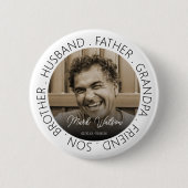 Gedenkfoto Trauerfeier Beerdigung Button (Vorderseite)