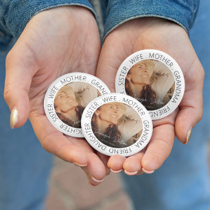 Gedenkfoto Trauerfeier Beerdigung Button