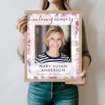 Gedenkfoto Vintage Florales Willkommensschild