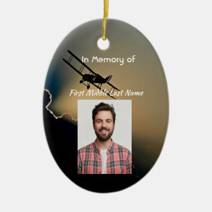 Gedenkfotogebet Pilot Flugzeuge Flug Keramik Ornament