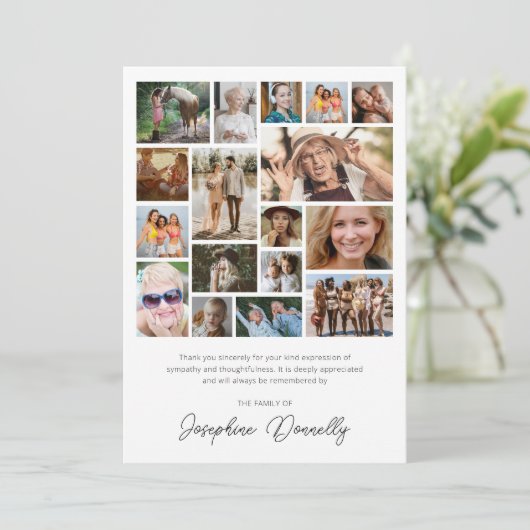 Gedenkfotosammlung zur Beerdigung dank Karte (Stehend Vorderseite)