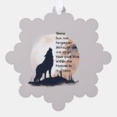 Gedenkgebet Lone Wolf Howling Ornament Karte (Rückseite)