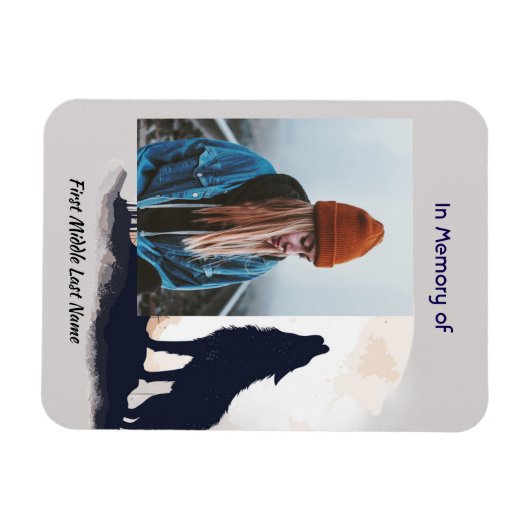 Gedenkgebet Lone Wolf Howling Tier Magnet (Horizontal)