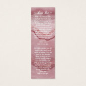 Gedenkgebet Rose Quartz Foto Beerdigung Lesezeiche (Rückseite)