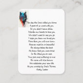 Gedenkgebet Wolf Naturtier Visitenkarte (Rückseite)