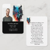 Gedenkgebet Wolf Naturtier Visitenkarte (Vorne/Hinten)